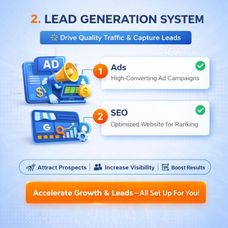Online lead generation services using paid ads and SEO strategies to increase website traffic and generate qualified business inquiries
